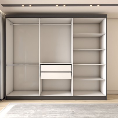 Guarda-Roupa Casal Odisseia 6 Portas 2 Gavetas Preto - Panorama Móveis