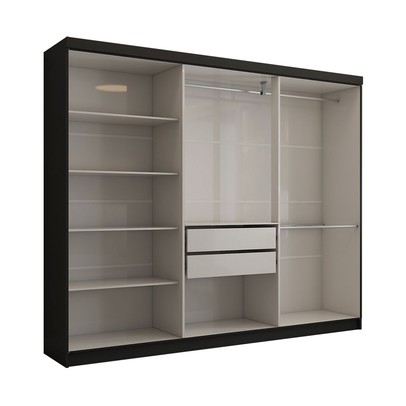 Guarda-Roupa Casal Odisseia 6 Portas 2 Gavetas Preto - Panorama Móveis