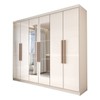 Guarda-Roupa Casal Odisseia 6 Portas 2 Gavetas com Espelho Branco - Panorama Móveis