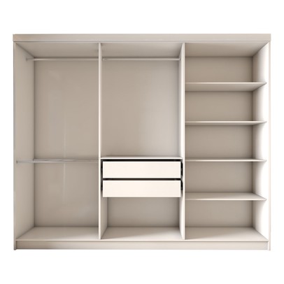 Guarda-Roupa Casal Odisseia 6 Portas 2 Gavetas com Espelho Branco - Panorama Móveis