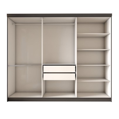 Guarda-Roupa Casal Odisseia 6 Portas 2 Gavetas com Espelho Preto - Panorama Móveis