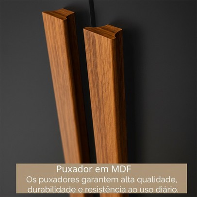 Guarda-Roupa Casal Odisseia 6 Portas 2 Gavetas com Espelho Preto - Panorama Móveis