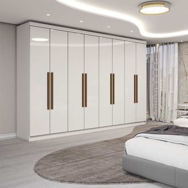 Guarda-Roupa Casal Odisseia 8 Portas 4 Gavetas Branco - Panorama Móveis