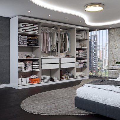 Guarda-Roupa Casal Odisseia 8 Portas 4 Gavetas Branco - Panorama Móveis