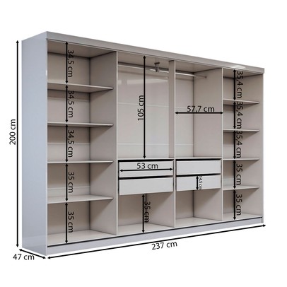 Guarda-Roupa Casal Odisseia 8 Portas 4 Gavetas Branco - Panorama Móveis