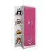 Guarda-Roupa Infantil Trento 2 Portas 2 Gavetas Branco/Rosa Brilho - Atualle Móveis