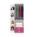 Guarda-Roupa Infantil Trento 2 Portas 2 Gavetas Branco/Rosa Brilho - Atualle Móveis