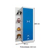 Guarda-Roupa Infantil Trento 2 Portas 2 Gavetas Branco/Azul Brilho - Atualle Móveis