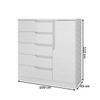 Cômoda Paris New 1 Porta 5 Gavetas Branco Brilho - Atualle Móveis