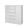 Cômoda Paris New 1 Porta 5 Gavetas Branco Brilho - Atualle Móveis