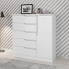Cômoda Paris New 1 Porta 5 Gavetas Branco Brilho - Atualle Móveis