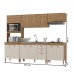 Cozinha Completa Viena 12 Portas 2 Gavetas Canelato Rústico/Natura/Off White - Atualle Móveis