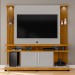 Estante para TV Até 60 Polegadas York com Led 2 Portas Ripado Naturalle/Off-White- Móveis Bechara
