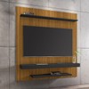 Painel para TV Até 60 Polegadas Leme 2 Prateleiras Ripado/Preto Fosco - Móveis Bechara