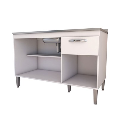 Balcão de Cozinha para Pia Vieira 3 Portas 1 Gaveta Branco - Pnr Móveis
