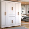 Guarda-Roupa Solteiro Leal 8 Portas 2 Gavetas Branco - Panorama Móveis