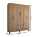 Guarda-Roupa Casal Sena 6 Portas 2 Gavetas Amêndola Touch - Panorama Móveis
