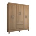 Guarda-Roupa Casal Sena 6 Portas 2 Gavetas Amêndola Touch - Panorama Móveis