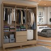 Guarda-Roupa Casal Sena 6 Portas 2 Gavetas Amêndola Touch - Panorama Móveis