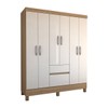 Guarda-Roupa Casal Sena 6 Portas 2 Gavetas Amêndola Touch/Off White - Panorama Móveis