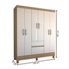 Guarda-Roupa Casal Sena 6 Portas 2 Gavetas Amêndola Touch/Off White - Panorama Móveis