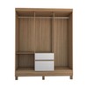 Guarda-Roupa Casal Sena 6 Portas 2 Gavetas Amêndola Touch/Off White - Panorama Móveis