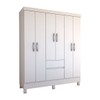 Guarda-Roupa Casal Sena 6 Portas 2 Gavetas Branco - Panorama Móveis