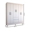 Guarda-Roupa Casal Sena 6 Portas 2 Gavetas Branco - Panorama Móveis