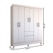 Guarda-Roupa Casal Sena 6 Portas 2 Gavetas Branco - Panorama Móveis
