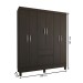 Guarda-Roupa Casal Sena 6 Portas 2 Gavetas ébano - Panorama Móveis