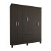 Guarda-Roupa Casal Sena 6 Portas 2 Gavetas ébano - Panorama Móveis