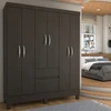 Guarda-Roupa Casal Sena 6 Portas 2 Gavetas ébano - Panorama Móveis
