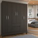 Guarda-Roupa Casal Sena 6 Portas 2 Gavetas ébano - Panorama Móveis