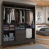Guarda-Roupa Casal Sena 6 Portas 2 Gavetas ébano - Panorama Móveis