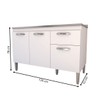 Balcão de Cozinha para Pia Rayssa 3 Portas 1 Gaveta Branco - Panorama Móveis