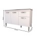 Balcão de Cozinha para Pia Rayssa 3 Portas 1 Gaveta Branco - Panorama Móveis