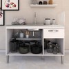 Balcão de Cozinha para Pia Rayssa 3 Portas 1 Gaveta Branco - Panorama Móveis
