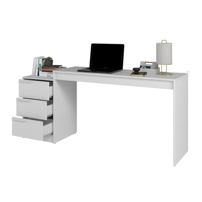 Mesa Escrivaninha 3 Gavetas Branco - Brv