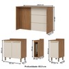 Bancada de Cozinha Kit Ilha Gourmet Requinte 3 Portas Ripado Nature/Areia - Henn