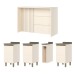 Bancada de Cozinha Kit Ilha Gourmet Connect 3 Portas Ripado Duna/Off White - Henn