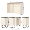 Bancada de Cozinha Kit Ilha Gourmet Connect 3 Portas Ripado Duna/Off White - Henn