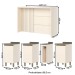 Bancada de Cozinha Kit Ilha Gourmet Connect 3 Portas Ripado Duna/Off White - Henn