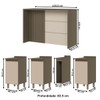 Bancada de Cozinha Kit Ilha Gourmet Connect 3 Portas Ripado Duna/Cristal - Henn