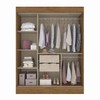 Guarda-Roupa Solteiro Marselha 3 Portas 2 Gavetas com Espelho Off White/Nogueira - Doripel Móveis