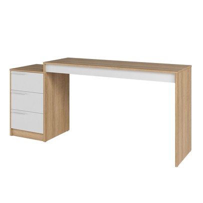 Mesa Escrivaninha Infantil 3 Gavetas Lamina Mel/Branco - Brv