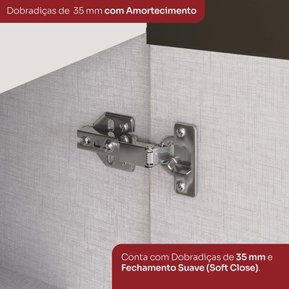 Bancada de Cozinha Kit Ilha Gourmet Condi Connect 2 Portas 3 Gavetas Ripado Duna/Off White - Henn