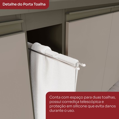 Bancada de Cozinha Kit Ilha Gourmet Condi Connect 2 Portas 3 Gavetas Ripado Duna/Cristal - Henn