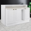 Bancada de Cozinha Kit Ilha Gourmet Americana 3 Portas Ripado Branco - Henn