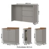 Bancada de Cozinha Kit Ilha Gourmet Americana 3 Portas Ripado Nature/Cinza - Henn