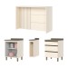 Bancada de Cozinha Kit Ilha Gourmet Connect 2 Portas 3 Gavetas Ripado Ce814 Duna/Off White - Henn